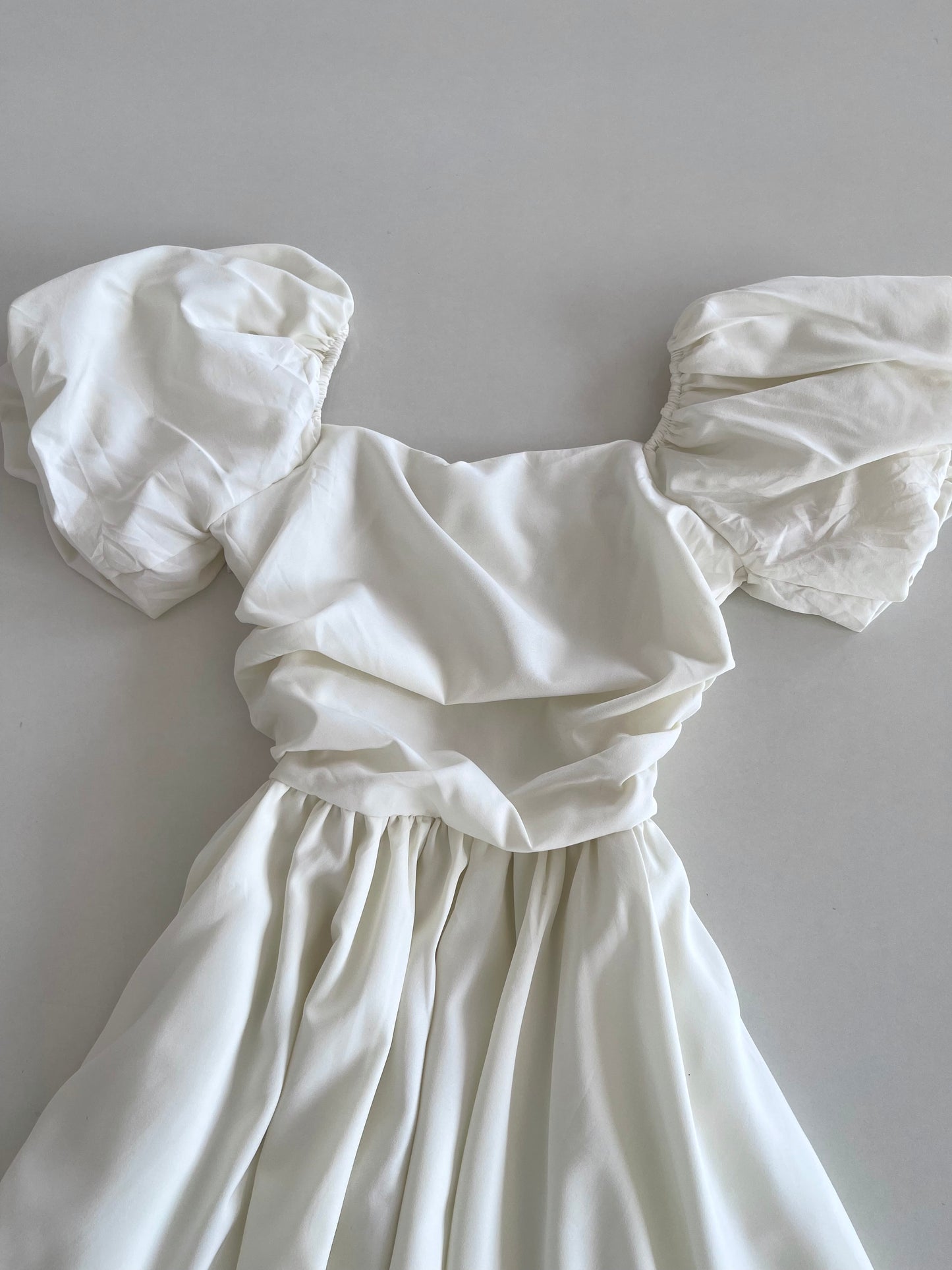 White Puff Sleeve Dress-Bust 28