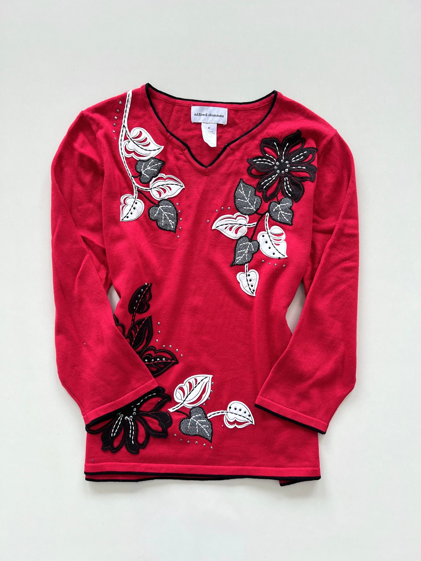 Alfred Dunner Embroidered Sweater-Bust 42
