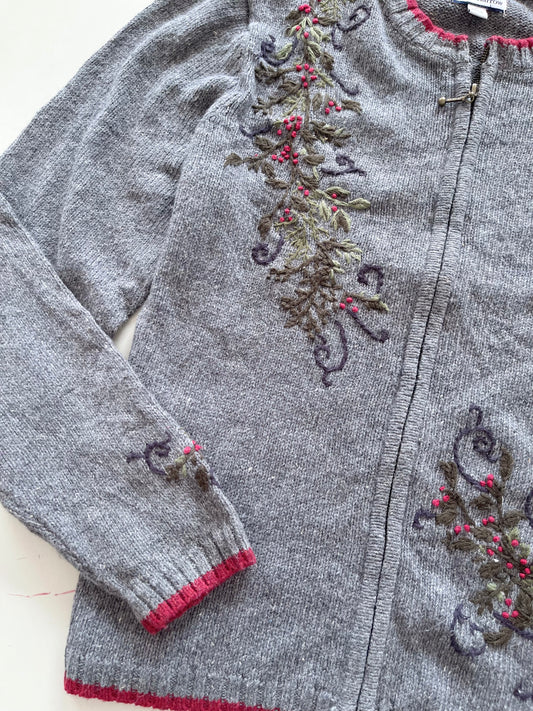 Croft&Barrow Embroidered Sweater-Bust 46