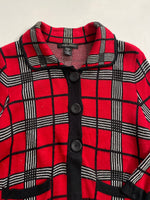 Load image into Gallery viewer, Cherry Red Plaid Soft Cardigan -Bust 34 to 36
