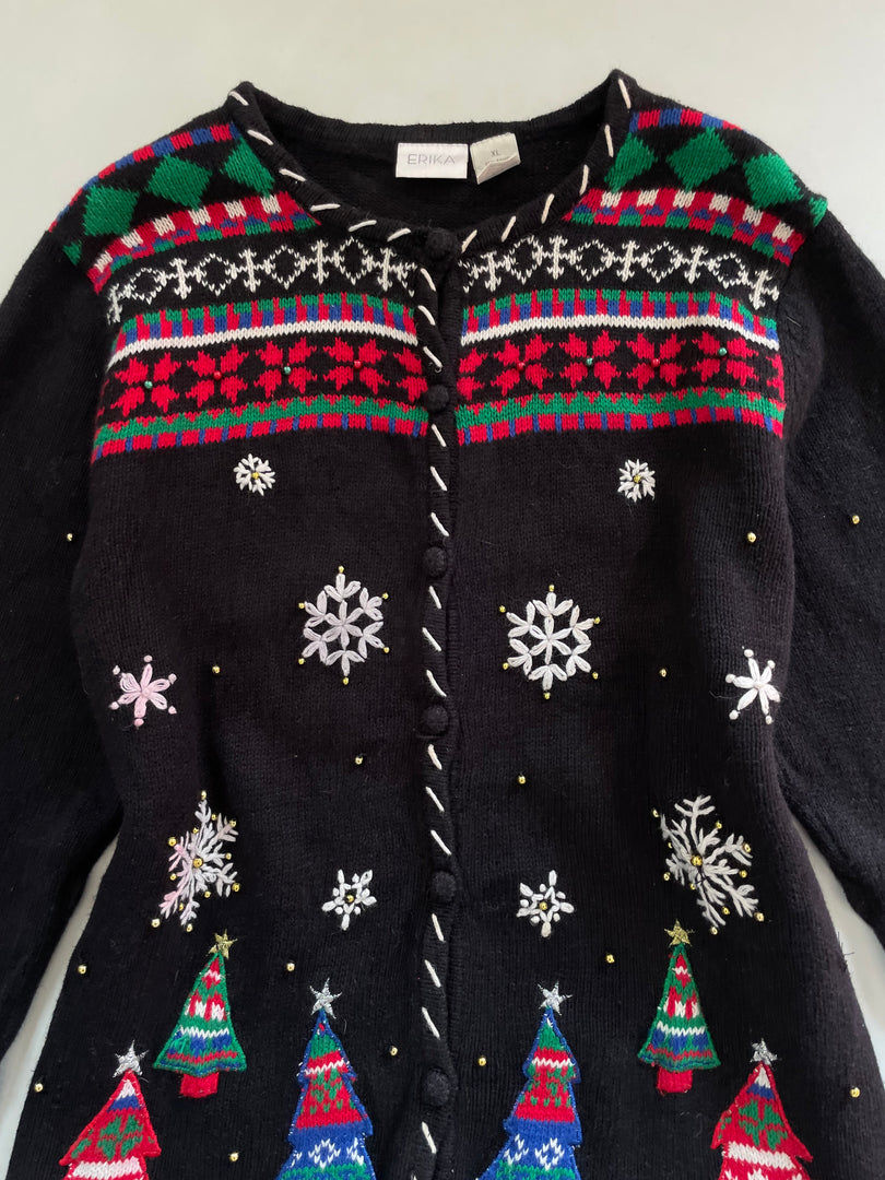 Erika Embroidered Christmas Sweater-Bust 44