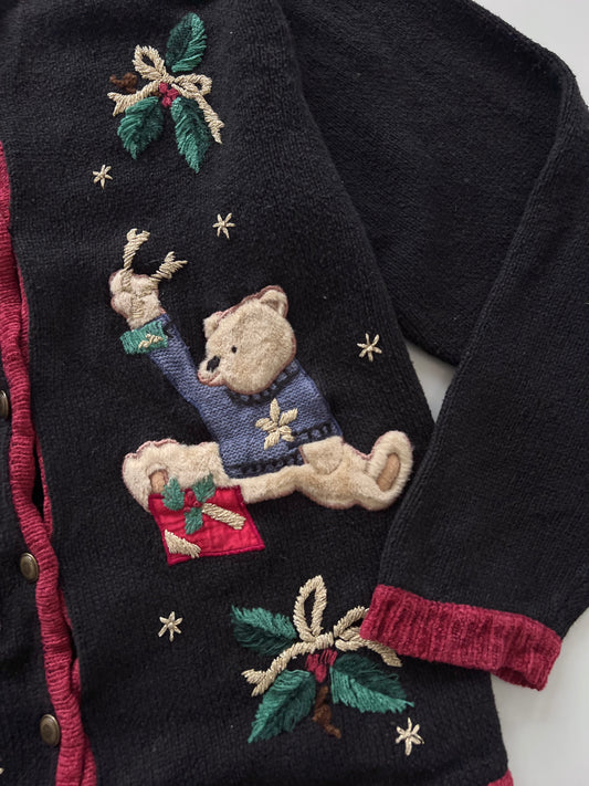 Cottage Cove Embroidered Christmas Cardigan Sweater-Bust 42