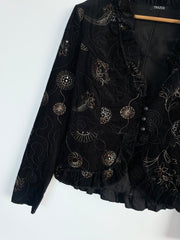 Trazos Corduroy Embroidered Vintage Blazer-Bust 38