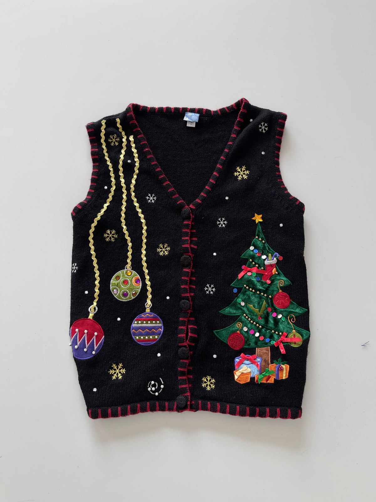 Holiday Editions Embroidered Christmas Vest Sweater-Bust 48