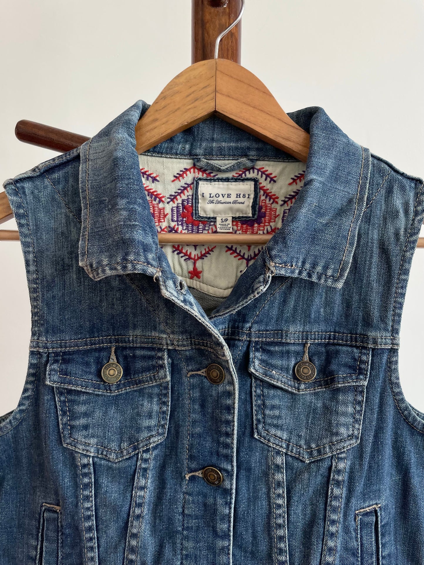 I Love H81 Denim Vest-Bust 34
