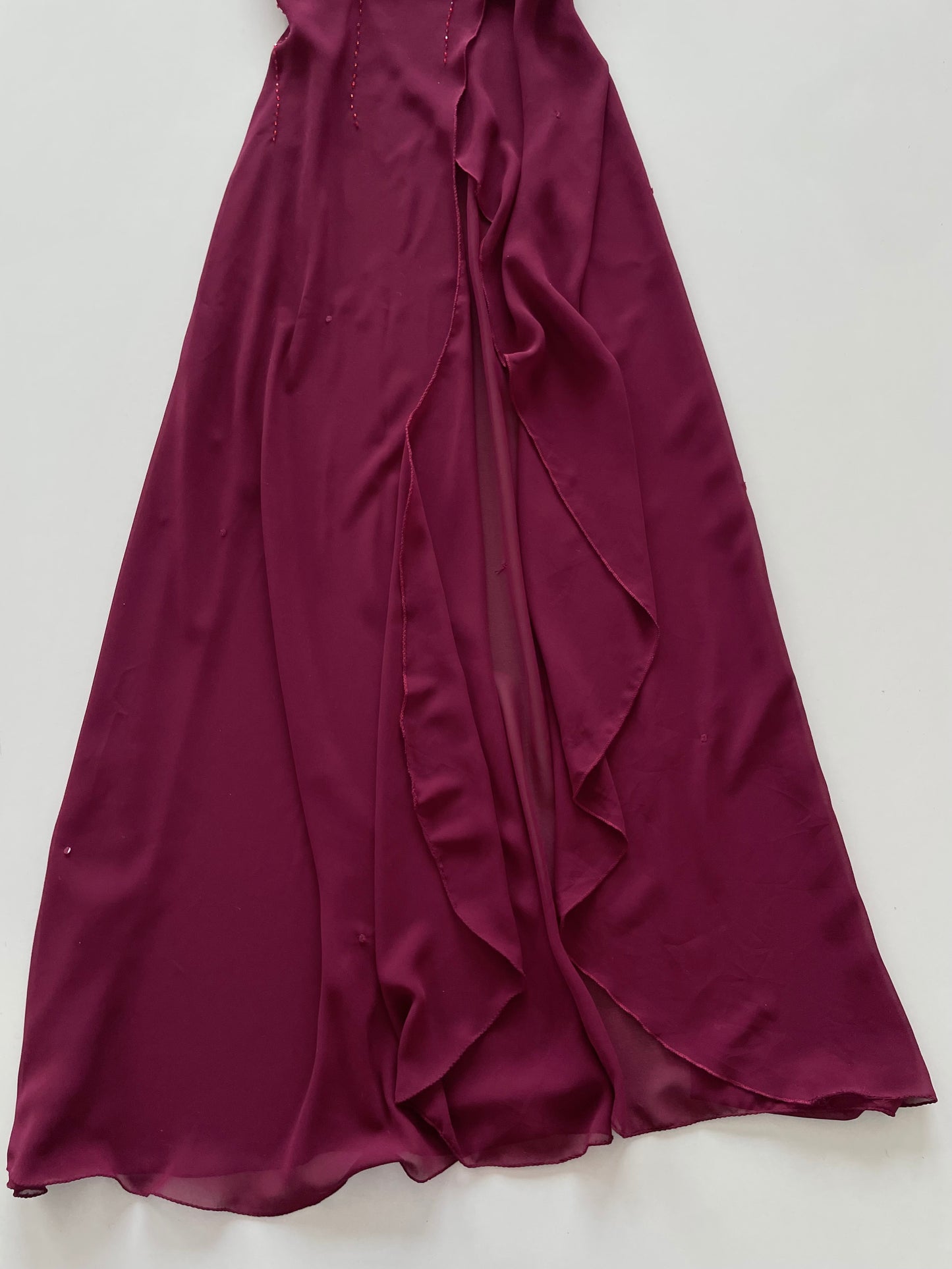 Wine Vintage Embroidered Dress-Bust 40