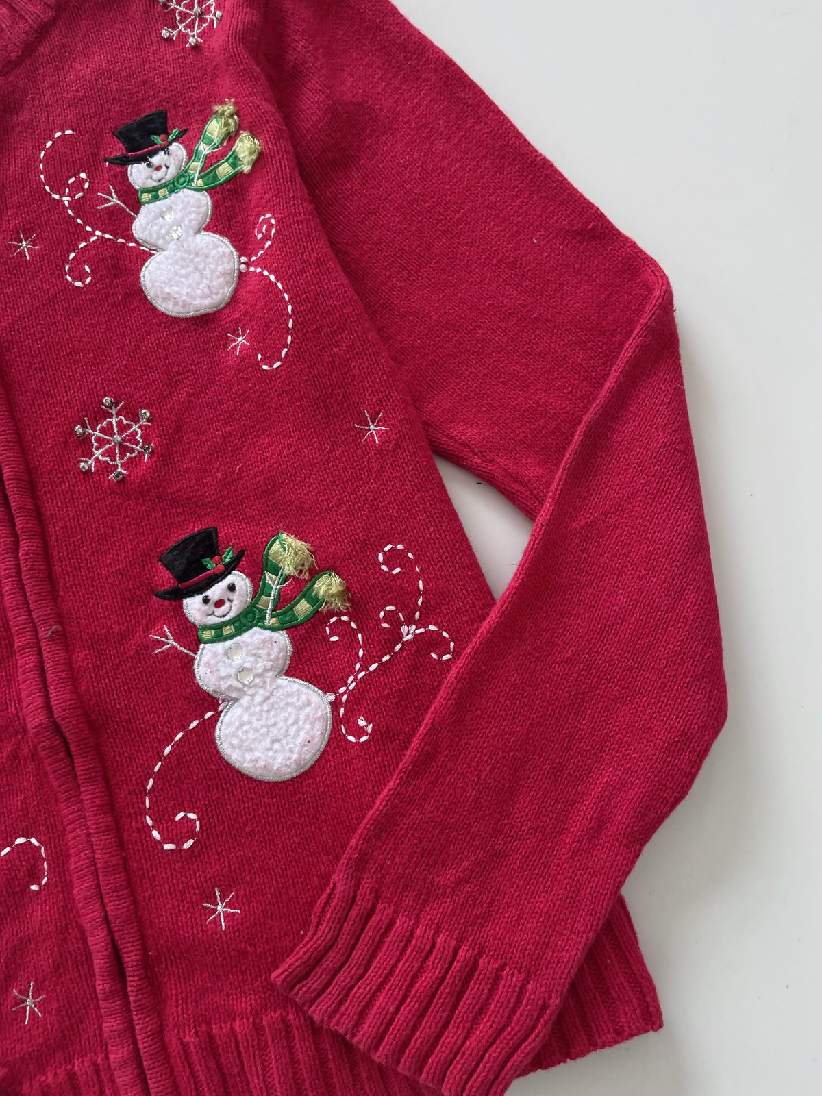 Classic Elements Embroidered Christmas Zipper Sweater-Bust 42
