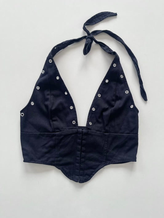 Eyelet Black Top-Bust 34