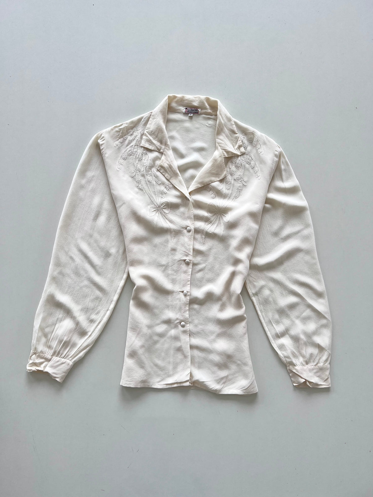 Ricamo A Mano Pure Silk Embroidered Shirt-Bust 44