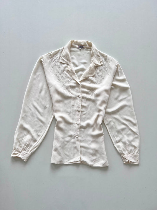 Ricamo A Mano Pure Silk Embroidered Shirt-Bust 44