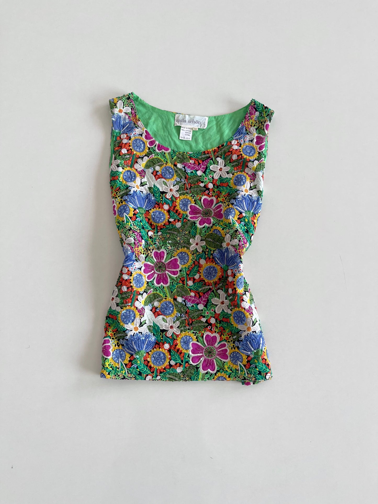 Mila Schon 100% Cotton Hand Embroidered Top-Bust 36