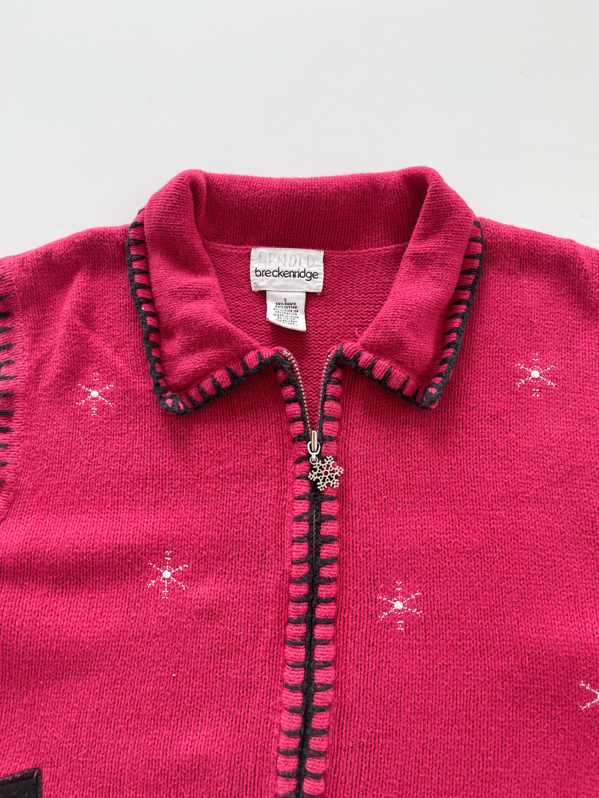 Breckenridge Embroidered Christmas Vest Sweater-Bust 44