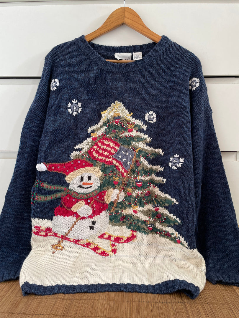 Embroidered Christmas Sweater-Bust 50