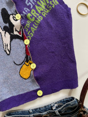 Mickey Purple Soft Sweater Vest - Bust 38 to 40
