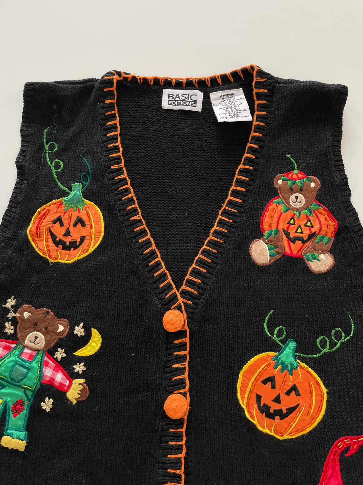 Basic Edition Christmas Embroidered Vest Sweater-Bust 44