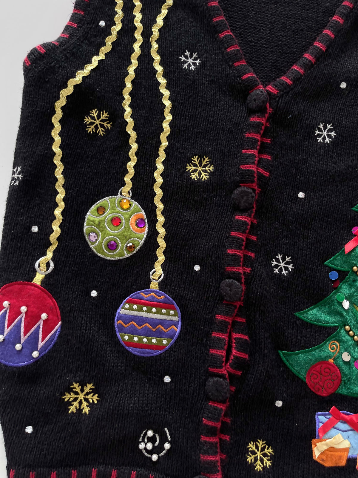 Holiday Editions Embroidered Christmas Vest Sweater-Bust 48