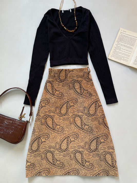 Vintage Corduroy Skirt-Waist 36