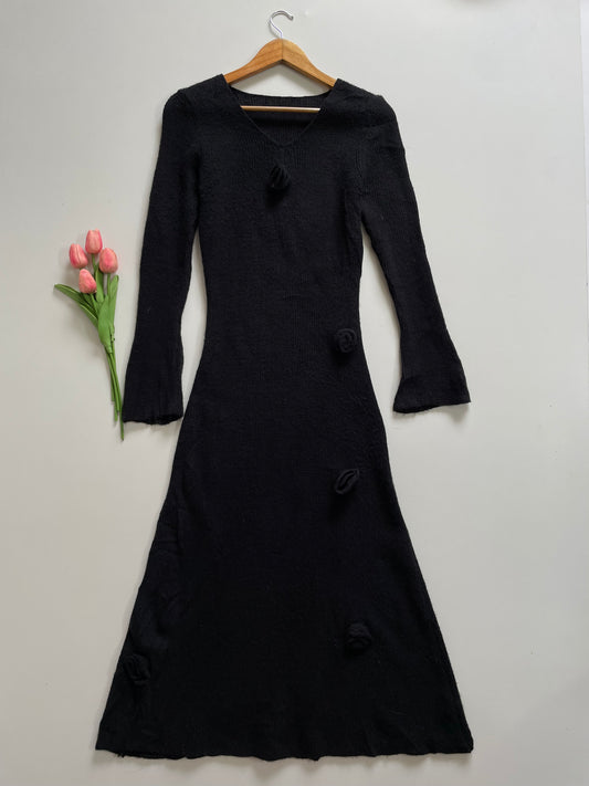 ROSE BLACK WINTER DRESS - BUST 30 TO 36