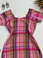 Load image into Gallery viewer, Pink Checkered Kurti-Bust 36
