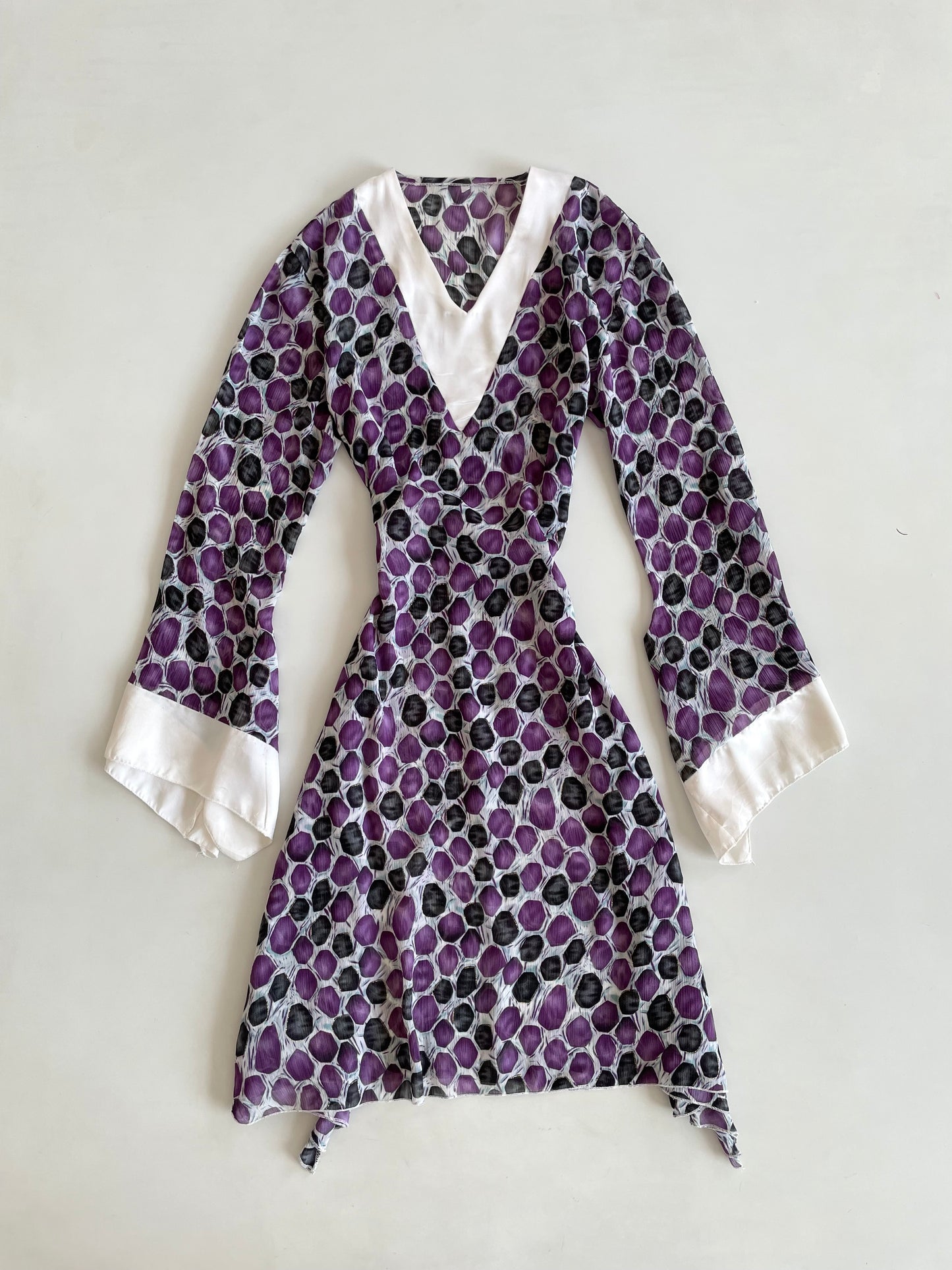 Asymmetric Sheer Vintage Dress-Bust 38