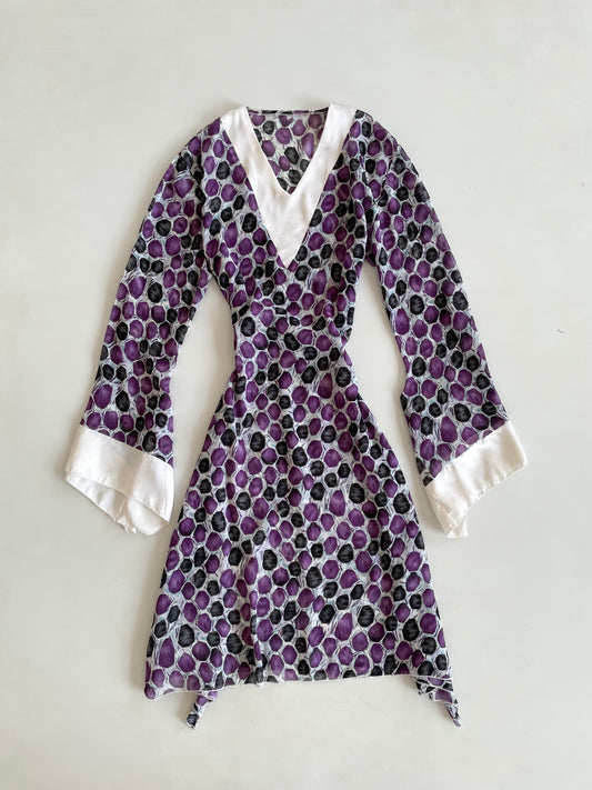 Asymmetric Sheer Vintage Dress-Bust 38