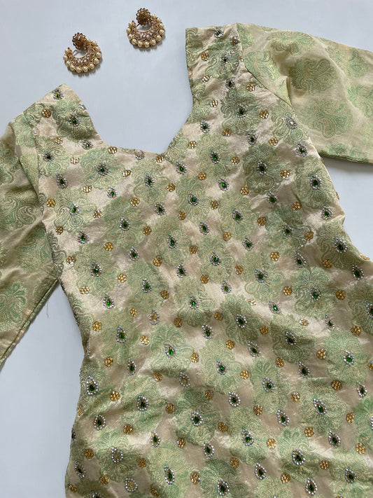 Embroidered Banarasi Kurta-Bust 38