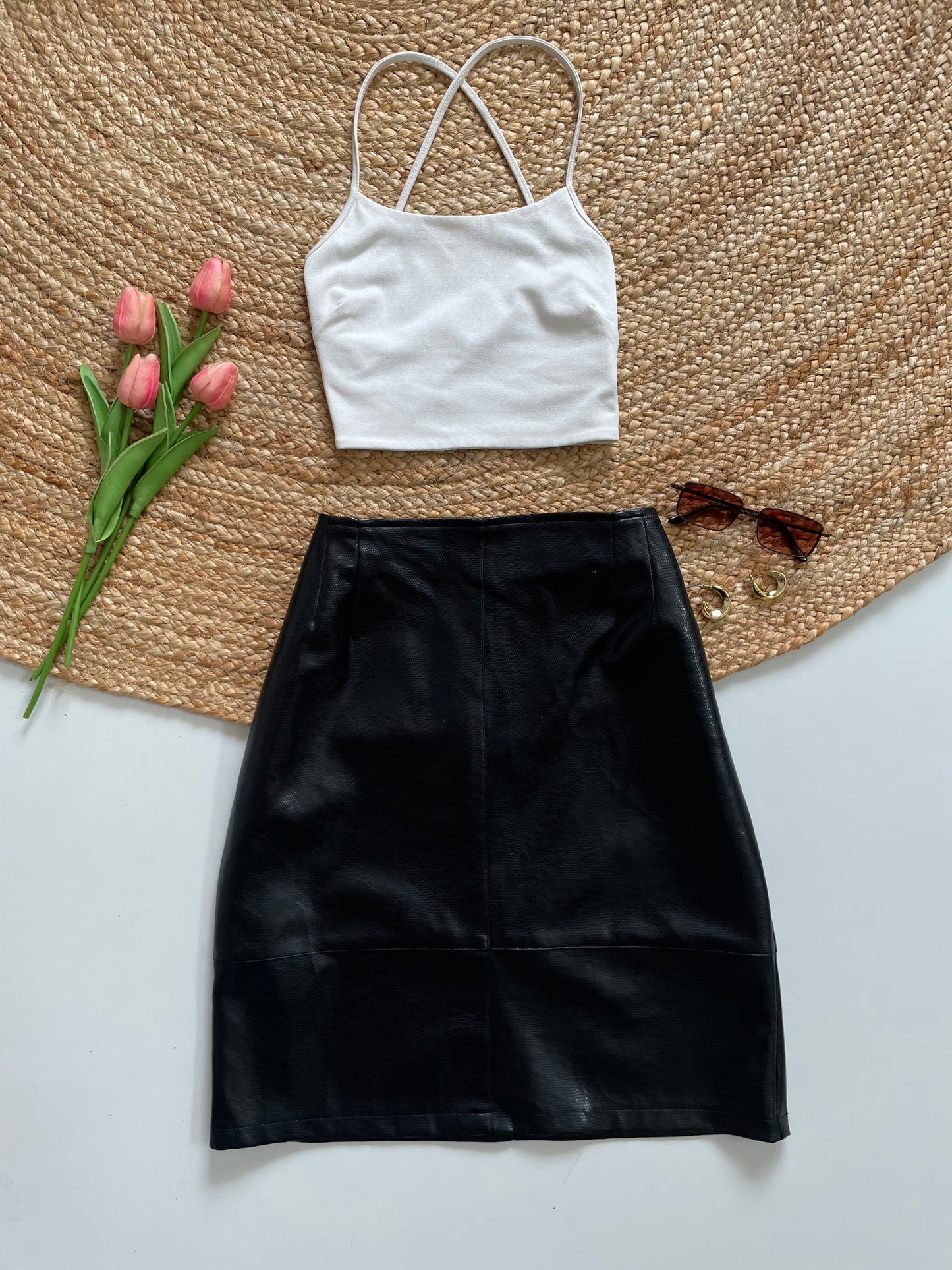 LEATHER SKIRT-WAIST 32