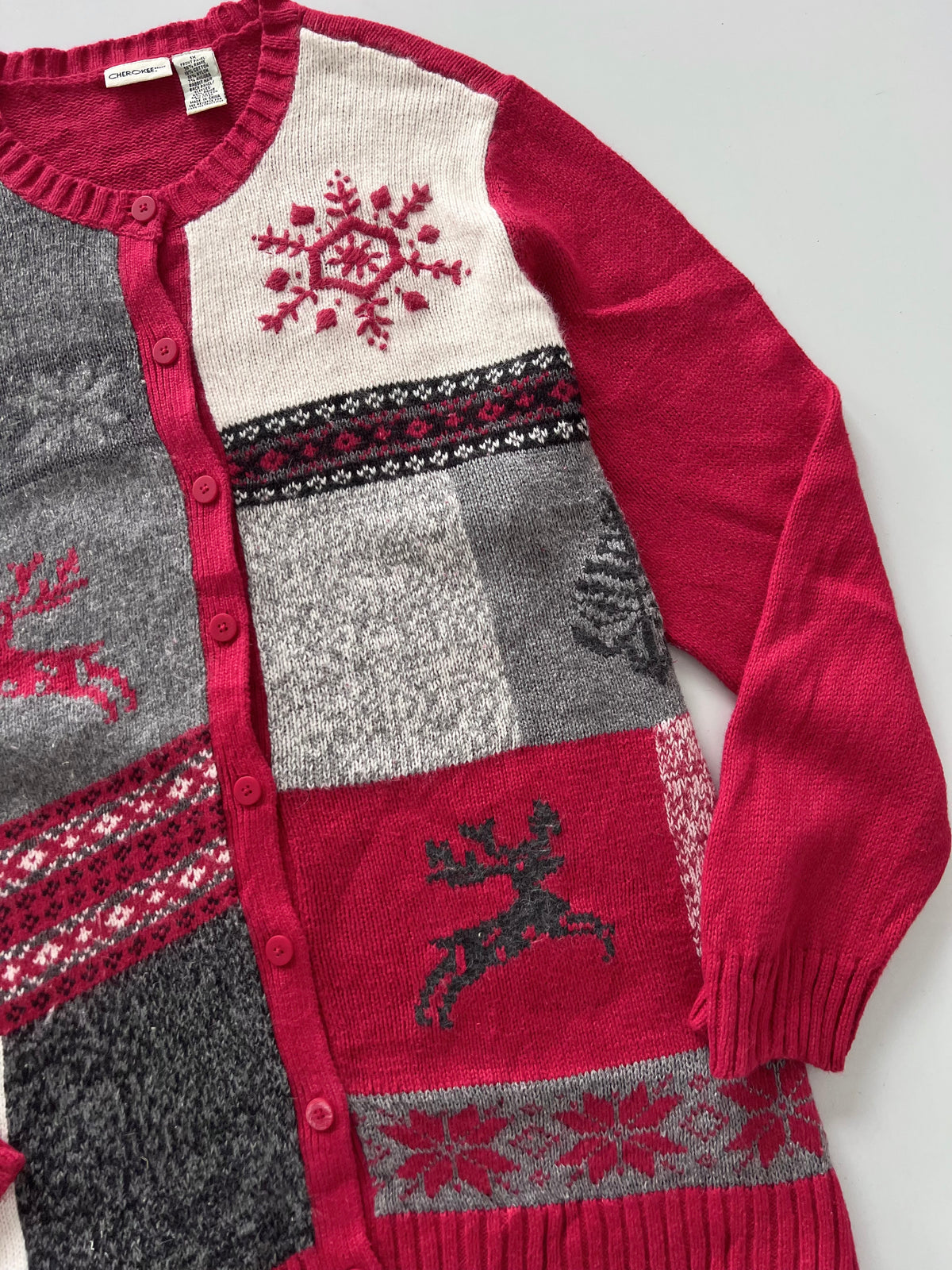 Cherokee Embroidered Christmas Cardigan Sweater-Bust 50