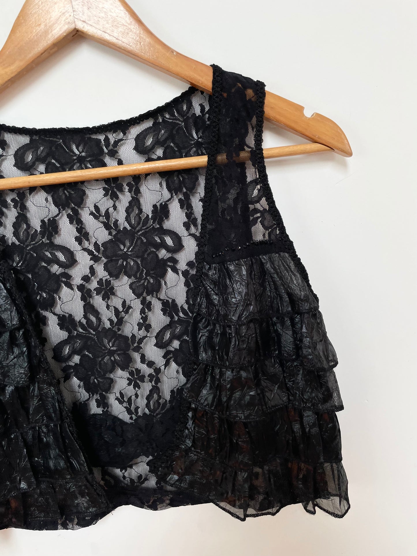 Lace Sheer Ruffle Shrug-Bust 30 to 32
