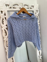 Load image into Gallery viewer, Hooded Baby Blue Chunky Sweater-Bust 40
