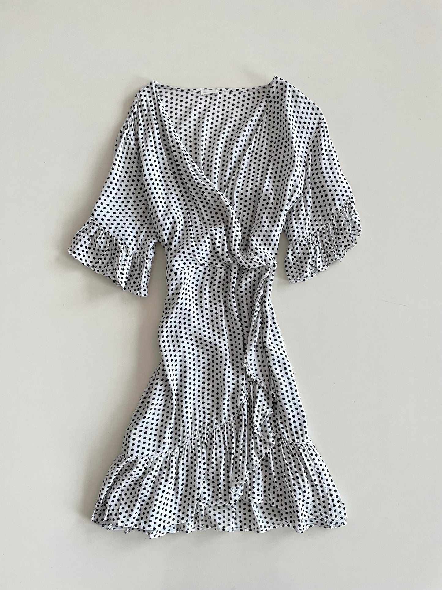 Polka Dot Ruffle Dress-Bust 40 to 42