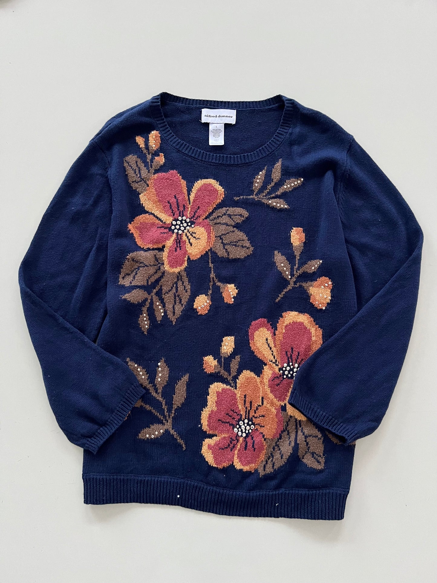 Afred Dunner Embroidered Sweater-Bust 46