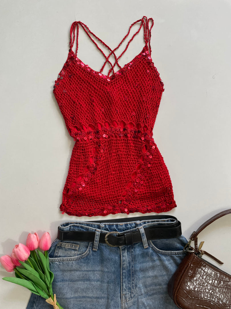 Crochet Sequin Top-Bust 28 to 32