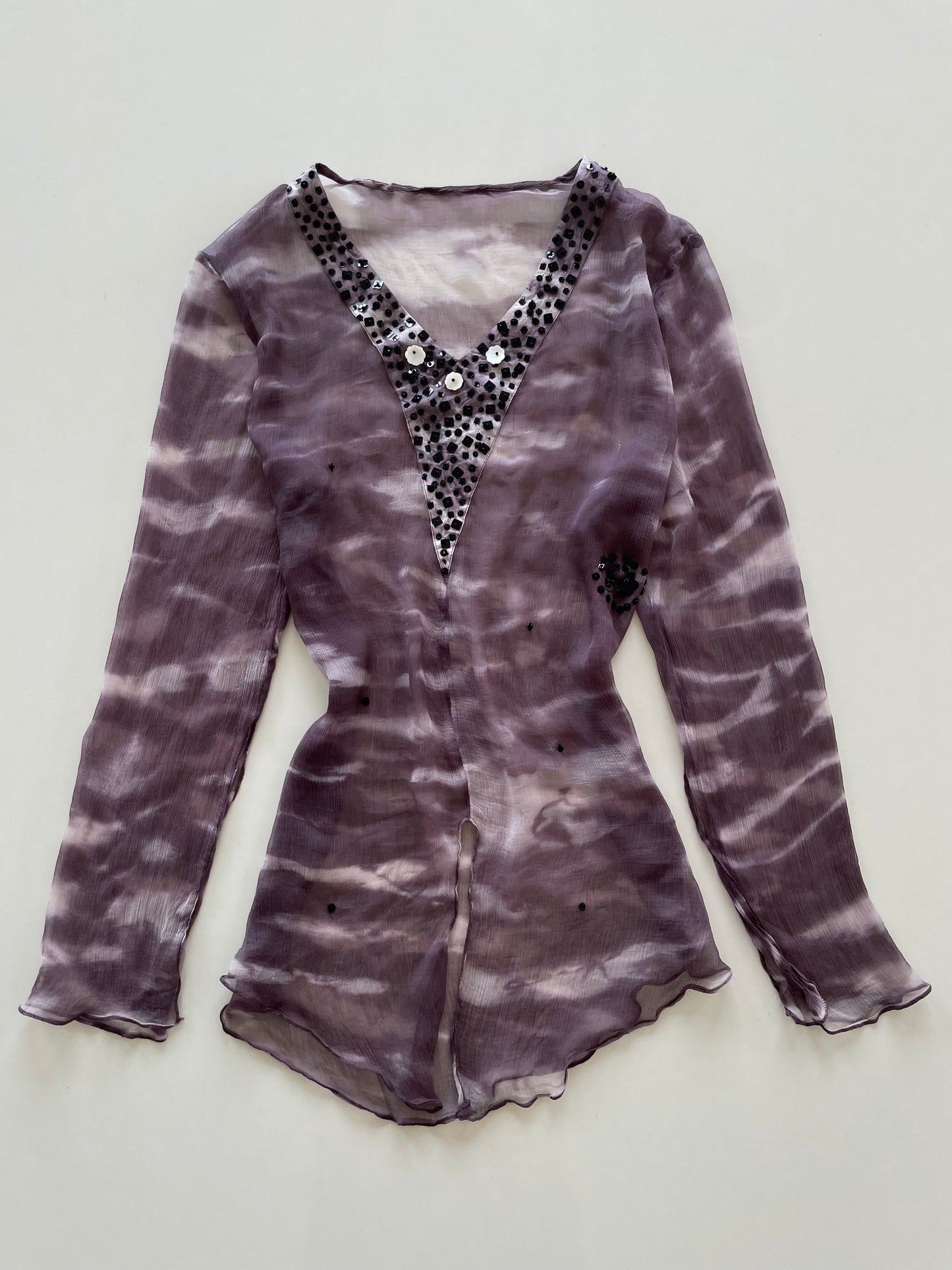 100% Viscose Sheer Vintage Top-Bust 42
