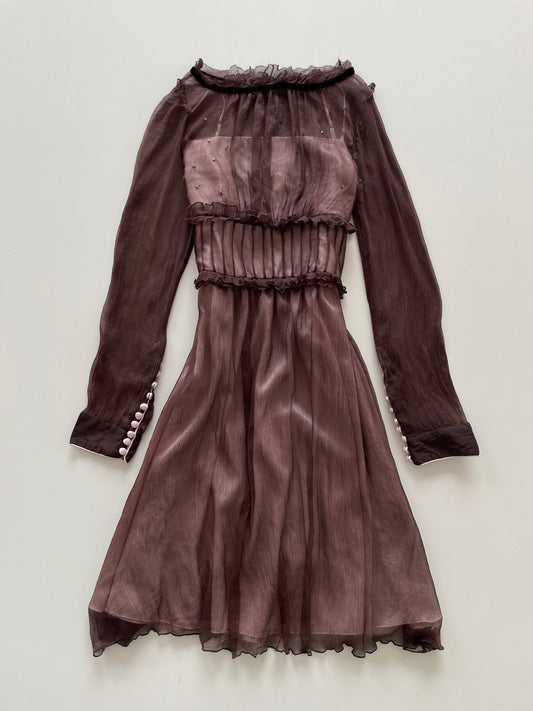 Pure Silk Vintage Dress-Bust 34