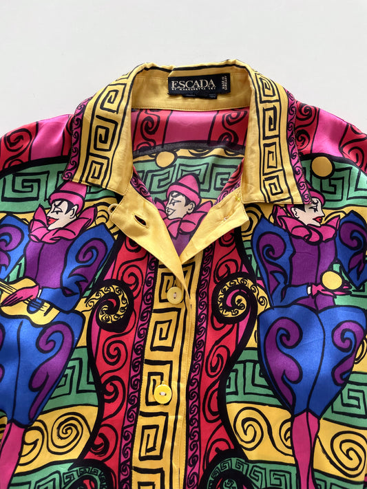 Escada 100% Silk Vintage Shirt-Bust 42