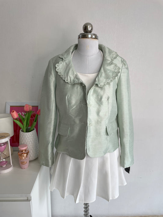 EMBROIDERED SEAFOAM GREEN BLAZER- BUST 38