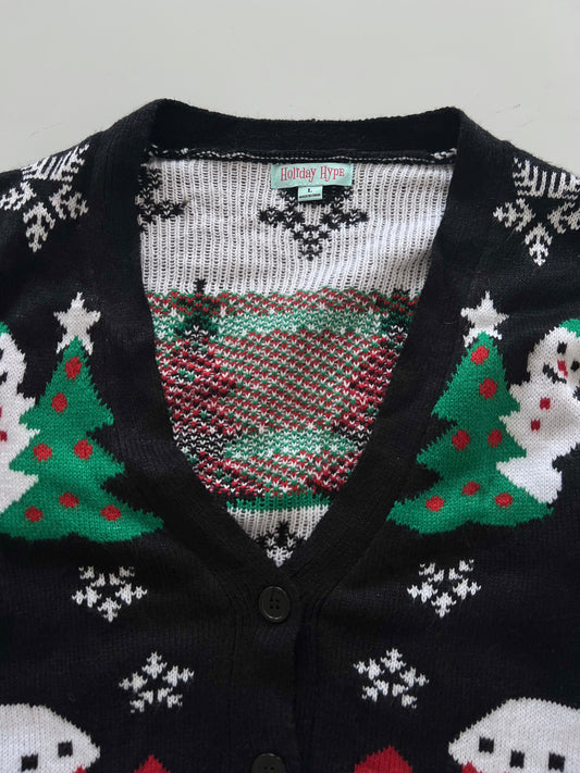 Holiday Hype Embroidered Christmas Sweater-Bust 40