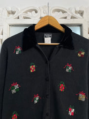 Embroidered Christmas Sweater-Bust 40