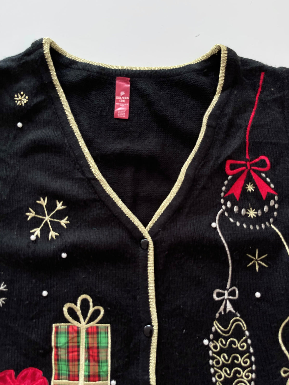 Embroidered Christmas Vest Sweater-Bust 54