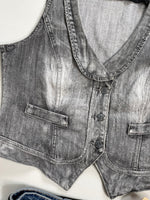 Load image into Gallery viewer, Flame Denim Waistcoat-Bust 36
