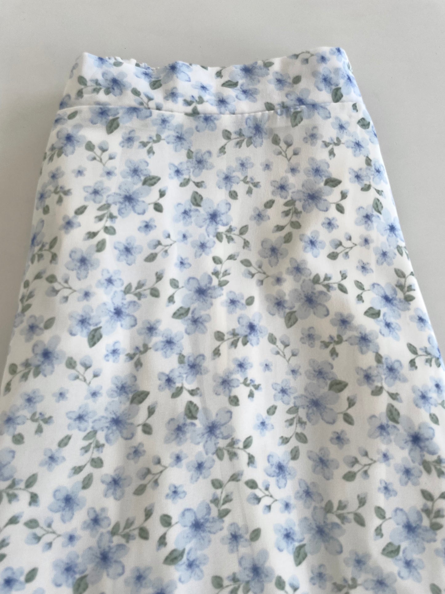 Powder Blue Floral Skirt-Waist 28 to 30
