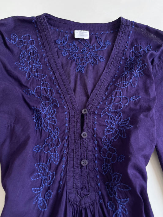 Embroidered 100% Cotton Top-Bust 38