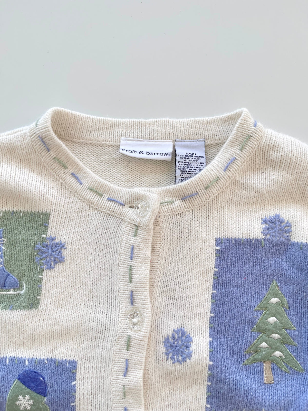 Croft&barrow Christmas Embroidered Cardigan Sweater-Bust 42