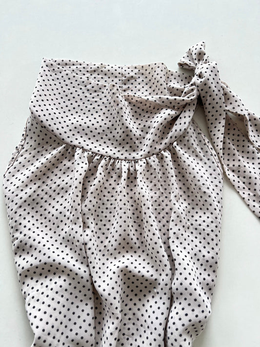 Polka Dot Side Knot Sheer Top-Bust 44