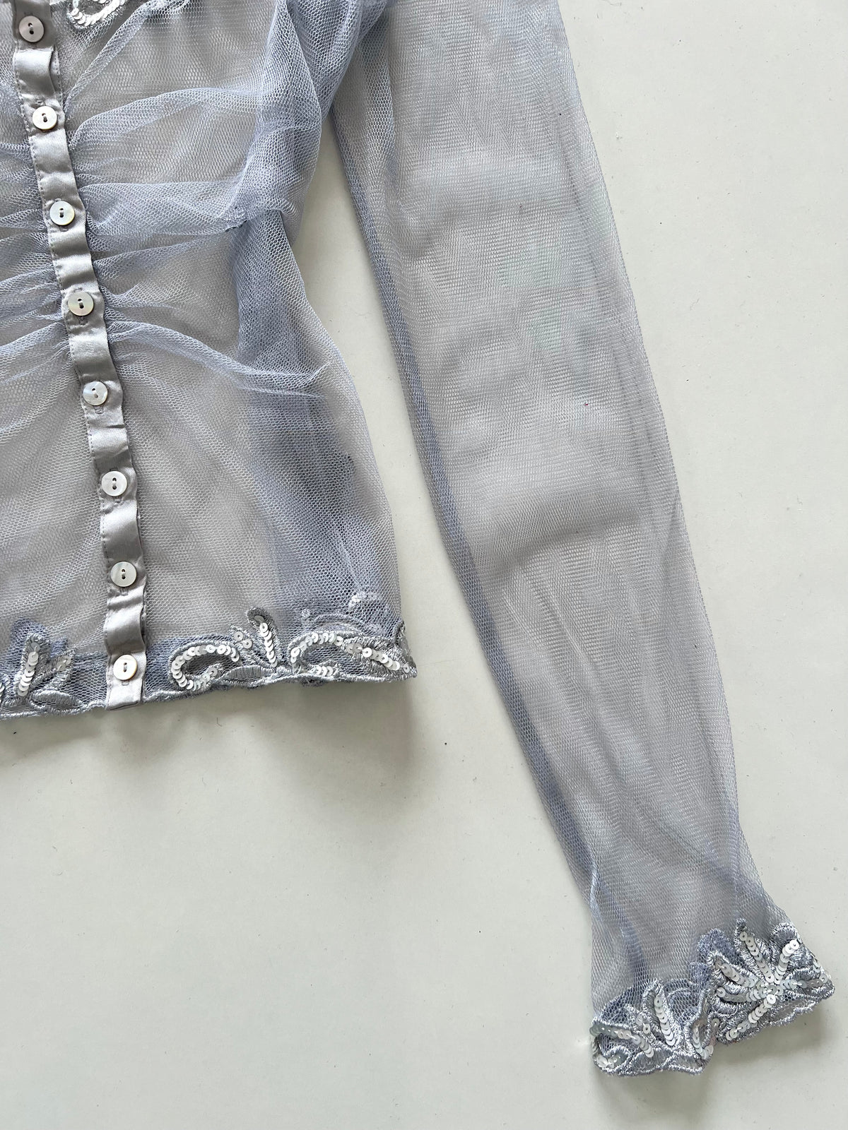 Vintage Embroidered Sheer Top-Bust 36