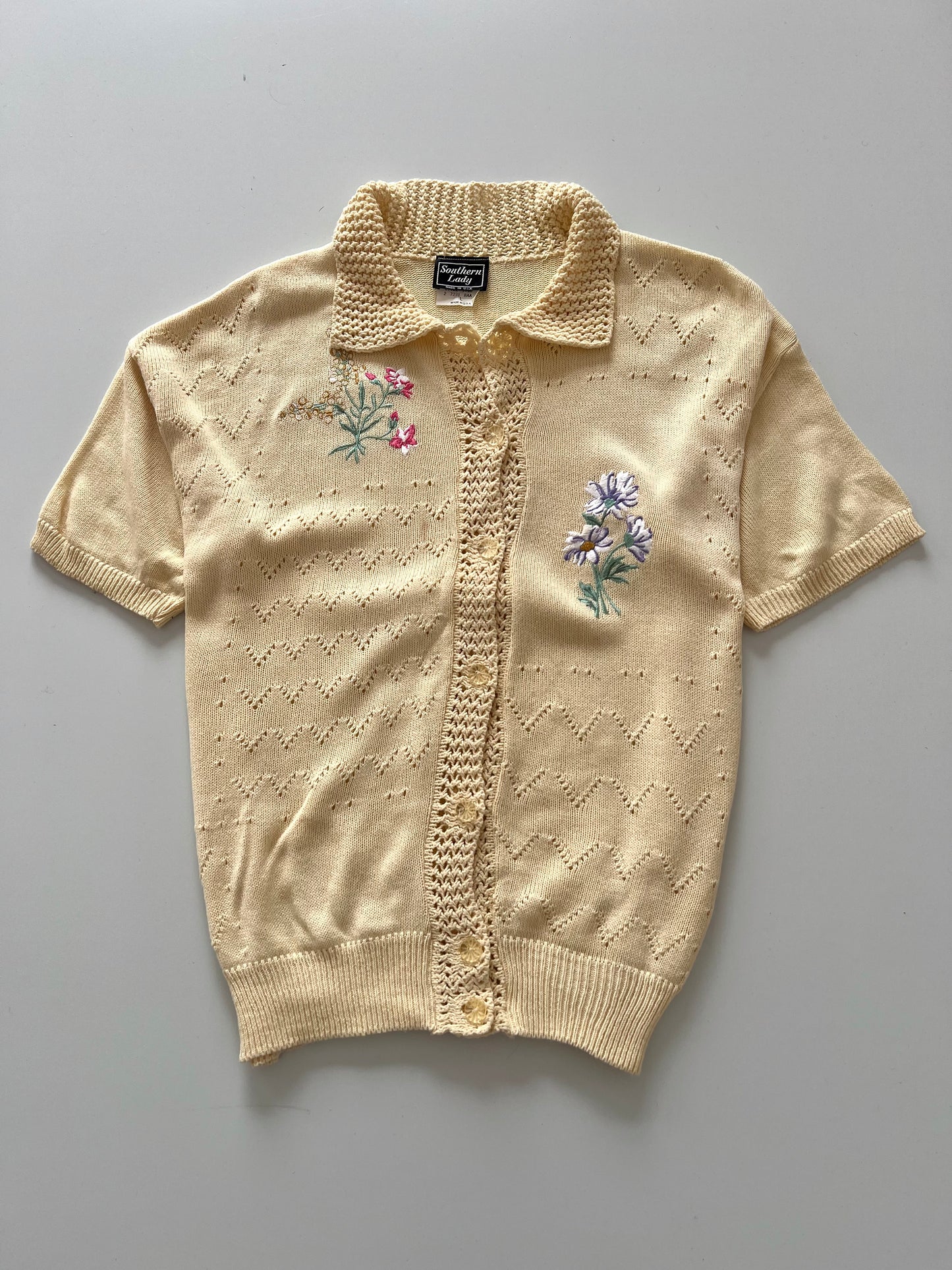 Southern Lady Embroidered Sweater-Bust 44