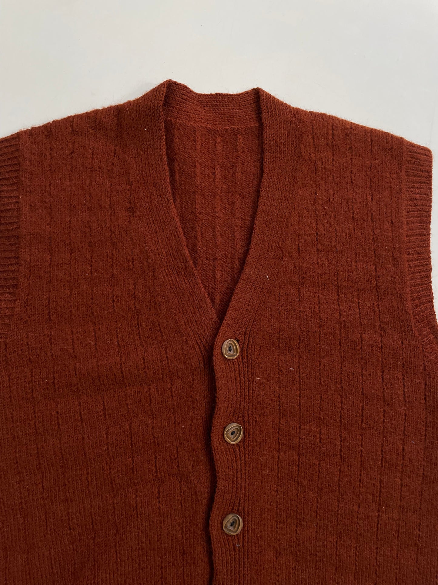 Brown Vintage Soft Sweater Vest - Bust 32 to 34