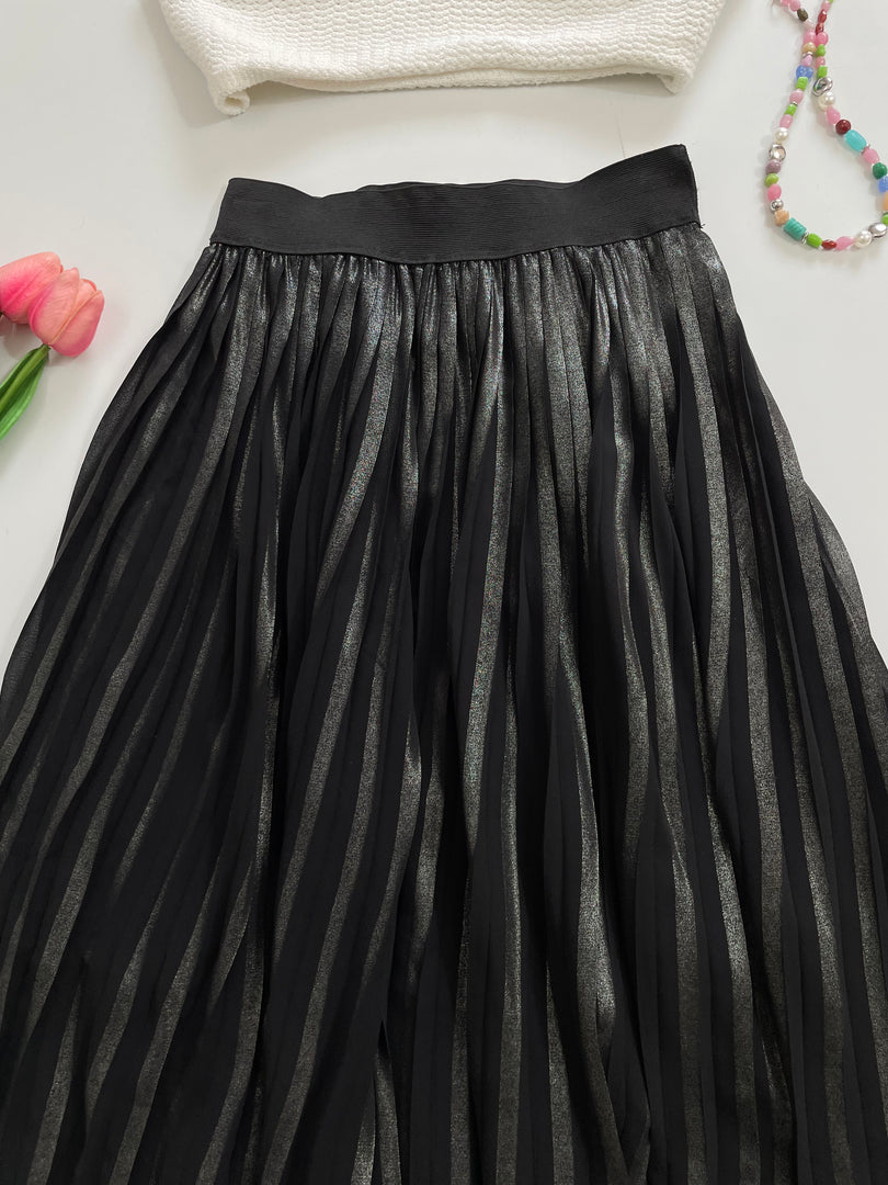 Shimmer Pleated Long Skirt-Waist 24 to 28
