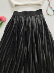 Shimmer Pleated Long Skirt-Waist 24 to 28
